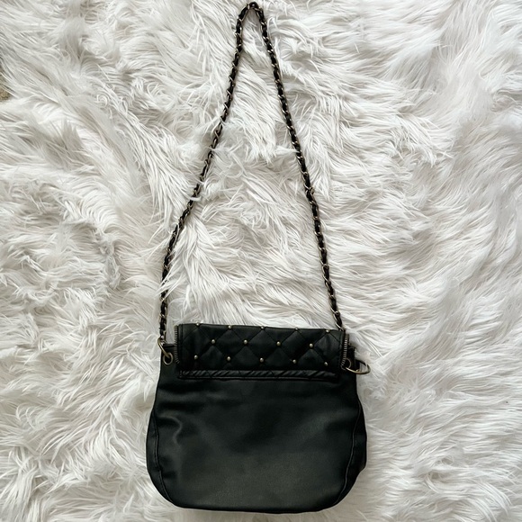 Disney Parks Quilted Studded Mickey Stitched Outline Black Crossbody Bag - Picture 5 of 8